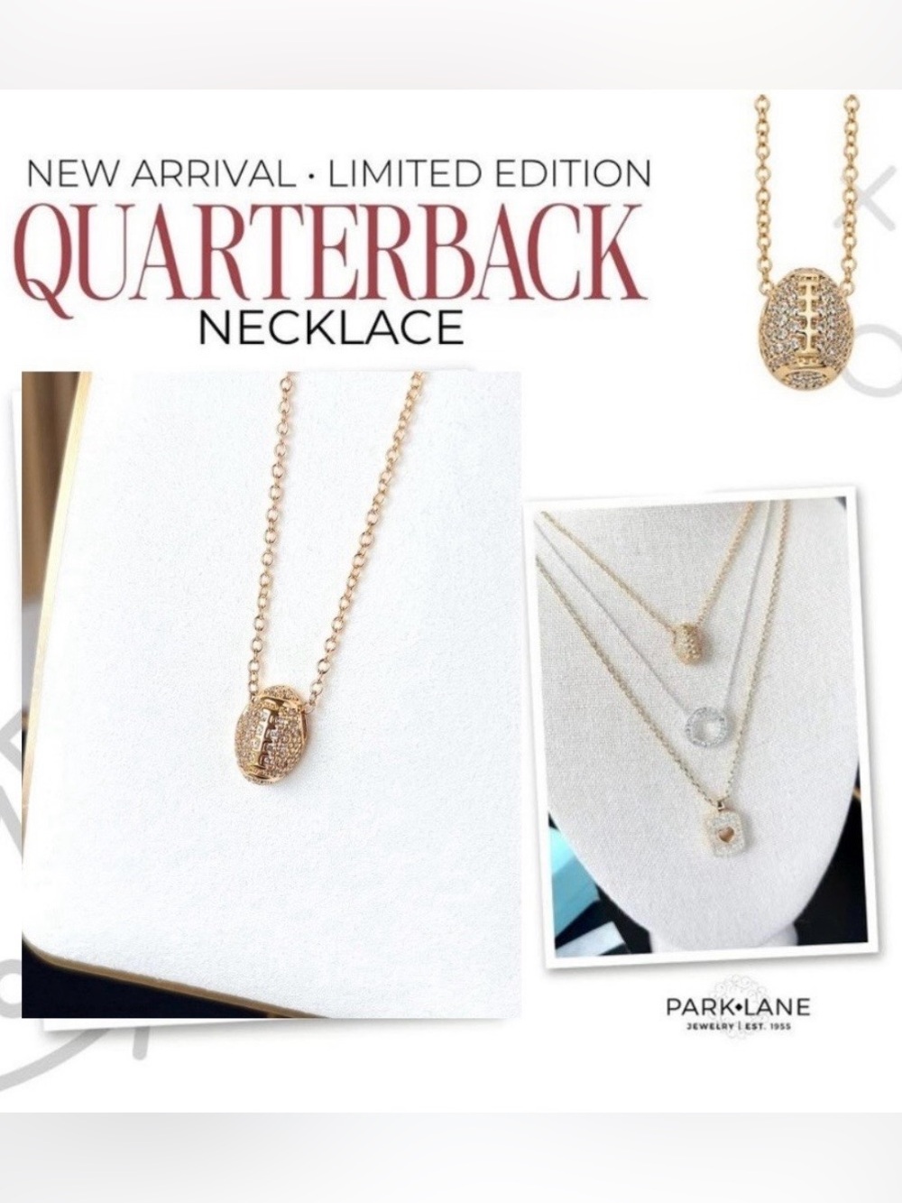🏈 Park Lane Quarterback Necklace Gold-Tone Pendant